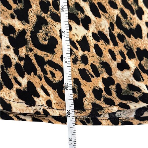 NWT OAT New York Pull On Satin Leopard Print Midi Skirt - Picture 5 of 10